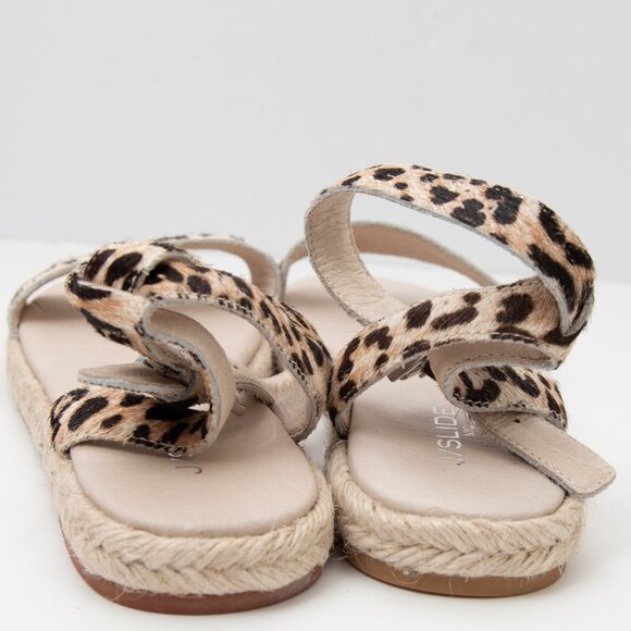 J/Slides Rosie Sandals Calf Hair Espadrille Leopard Print Tan Brown Size 8 NWOT - Picture 5 of 10